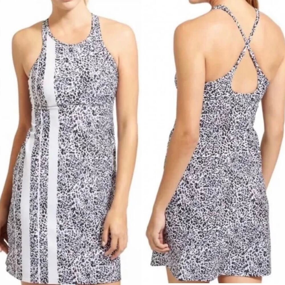 Athleta Black and White Patterned Swim Dress